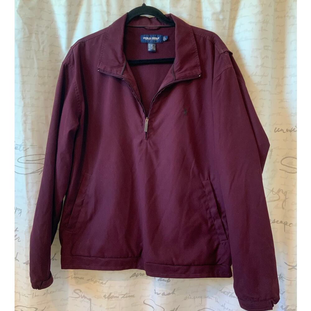 Vintage Ralph Lauren Polo Golf Burgundy Y2K Quarter Zip Jacket L